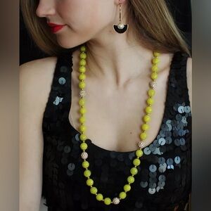 Kate Spade Citron Galaxy Swirl Pave Bead Necklace — YELLOW 💛